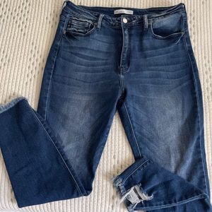 KanCan High-Waisted Distressed Hem Jeggings